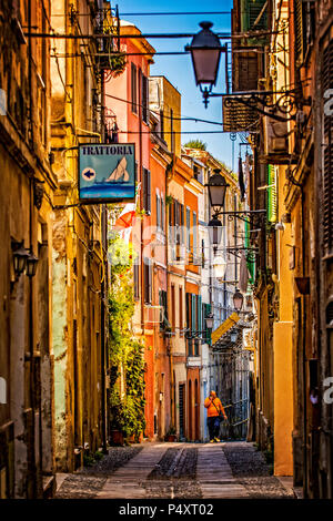 Italien Sardinien Sassari, Via Turritana anzeigen Stockfoto