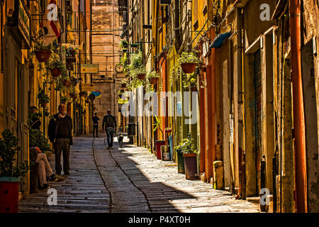 Italien Sardinien Sassari, Via Turritana anzeigen Stockfoto