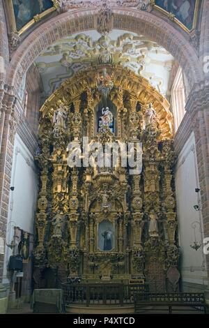 ARTE Siglo XVIII. Mexiko. TEMPLO DE SAN CAYETANO o DE LA VALENCIANA. Construído entre Los años 1775 y 1788 bajo la Dirección de los arquitectos Andrés de La Riva y Jorge Archunda, en Estilo churrigueresco mexicano. GUANAJUATO. Estado de Guanajuato. Stockfoto