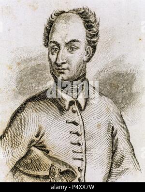 Charles XII. von Schweden (1682-1718). König des schwedischen Reiches. Porträt. Gravur. Stockfoto