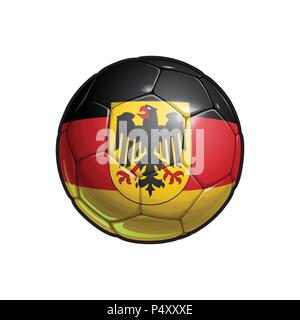 Vector Illustration eines Fußball - Fußball mit dem deutschen Staat Flagge Farben. Dieses Flag Design umfasst die Eagle State Crest Stock Vektor