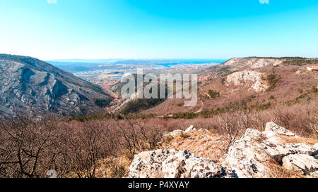 Der Val Rosandra, einem schönen Tal in der Nähe der Stadt Triest in ein Frühling Morgen Stockfoto