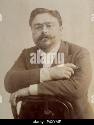 Camprodón ALBENIZ, Isaac (1860-Cambo-les-Bains, 1909). Compositor y pianista Español. Fotografía del músico en 1895-96. Stockfoto