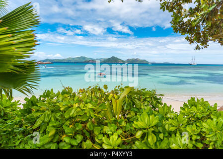 Anse La Reunion - Seychellen, La Digue Insel Stockfoto