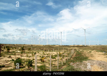 Projeto Eólico, RN 15, Rio do Fogo, Rio Grande do Norte, Brasilien Stockfoto