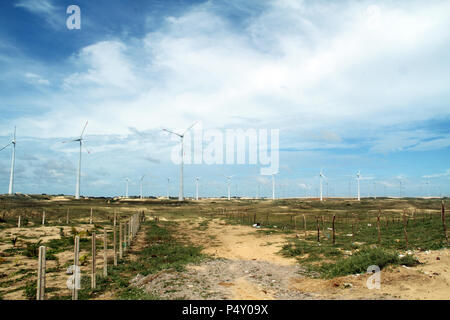 Projeto Eólico, RN 15, Rio do Fogo, Rio Grande do Norte, Brasilien Stockfoto