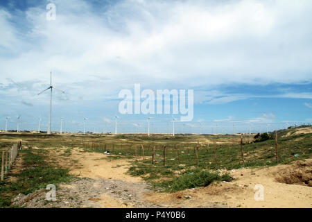 Projeto Eólico, RN 15, Rio do Fogo, Rio Grande do Norte, Brasilien Stockfoto