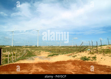 Projeto Eólico, RN 15, Rio do Fogo, Rio Grande do Norte, Brasilien Stockfoto