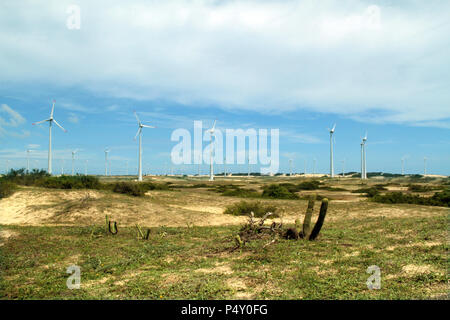 Projeto Eólico, RN 15, Rio do Fogo, Rio Grande do Norte, Brasilien Stockfoto