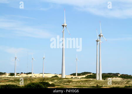 Projeto Eólico, RN 15, Rio do Fogo, Rio Grande do Norte, Brasilien Stockfoto