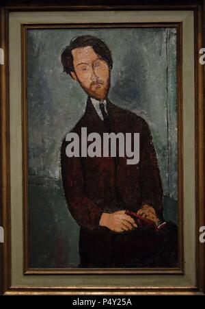 ARTE SIGLO XX. ITALIA. MODIGLIANI, Amadeo (1884-1920). Pintor Italiano. "LEOPOLD ZBOROWSKI' (h. 1916) Oleo sobre lienzo. Museo de Bellas Artes. HOUSTON. Estados Unidos. Stockfoto