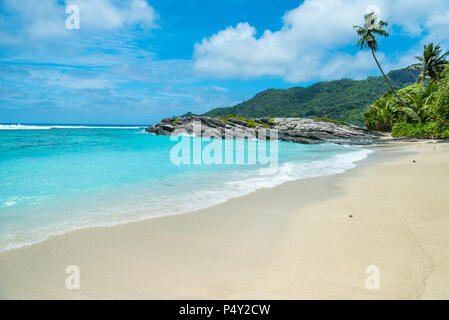 Anse Forbans - tropischen Strand auf den Seychellen, Mahe Stockfoto