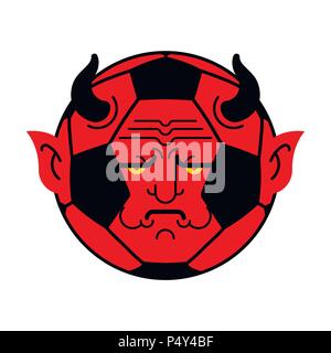 Fußball-Daemon. ball Red Devil. Vector Illustration Stock Vektor