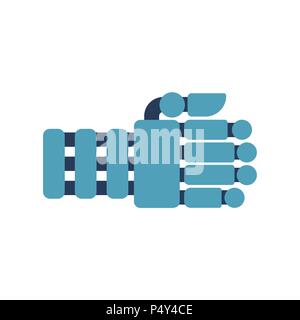 Roboter Faust isoliert. Cyborg Hand. Vector Illustration Stock Vektor