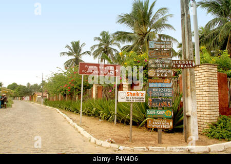 Street, São Miguel do Gostoso, Rio Grande do Norte, Brasilien Stockfoto