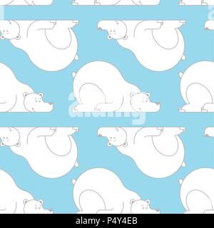 Polar bear Schlafmuster nahtlos. Arctic Wild Tier schlafen Hintergrund. Vector Illustration Stock Vektor