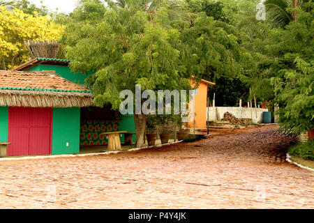 Street, São Miguel do Gostoso, Rio Grande do Norte, Brasilien Stockfoto