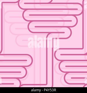 Darm Muster nahtlose. Verdauungstrakt bacground. Menschlichen Darm Textur. Vector Illustration Stock Vektor