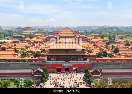 Blick auf die Tore der Verbotenen Stadt oder Imperial City. Übersetzung von chinesischen Zeichen: Der Palast Museum Stockfoto