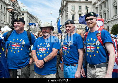 London, Großbritannien. 23. Juni 2018. Anti-Brexit Unterstützer sammeln Teil in Abstimmung Leute im März in London an einer Demonstration im Parlament Platz auf einem zweiten Jahrestag des Brexit Referendum gefolgt. Die Demonstranten verlangen, dass die endgültigen Bedingungen des Brexit beschäftigen, die von der Regierung ausgehandelt, bevor die britischen Bürger in einer öffentlichen Abstimmung gestellt werden. Credit: Wiktor Szymanowicz/Alamy leben Nachrichten Stockfoto