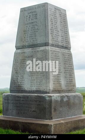 Crow Agency, Montana, USA. 22. Juni, 2018. Die Siebte Kavallerie Memorial am Little Bighorn Battlefield National Monument. Das Denkmal, das unter der Schirmherrschaft des National Park Service, Memorializes einer großen Schlacht am 25. Juni 1876 kämpften, zwischen Lakota, Cheyenne und Arapaho Inder gegen die United States Army. Diese Stämme wurden Kämpfe ihre traditionelle Lebensweise als Nomaden Büffel Jäger zu bewahren. Die US-Armee war die Durchführung von Anweisungen des Grant Administration, der Lakota Sioux und Cheyenne Völker bis an die große Sioux Reservation in Dakota Territory zu entfernen. (Credit Ima Stockfoto