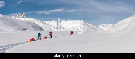 Grönland, Schweizerland Alpen, Kulusuk Tasiilaq, Skitourengeher, Stockfoto