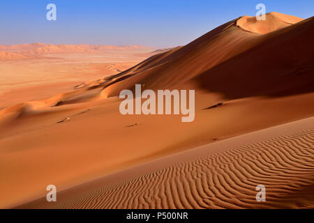 Oman und Dhofar, Sanddünen der Rub al Khali Wüste Stockfoto