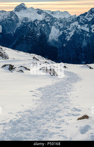 Deutschland, Bayern, Berchtesgadener Alpen, Blick zum Schneibstein Stockfoto