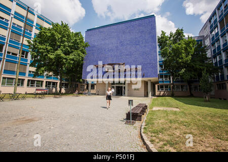 Prag, Tschechische Republik, Juni 4, 2018: Bau der CVUT, Fakultät für Elektrotechnik Stockfoto