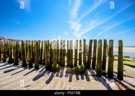 Deutschland, Schleswig-Holstein, Sylt, Nordsee, Wellenbrecher Stockfoto