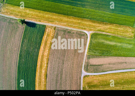 Deutschland, Baden-Württemberg, Rems-Murr-Kreis, Luftaufnahme von Feldern Stockfoto
