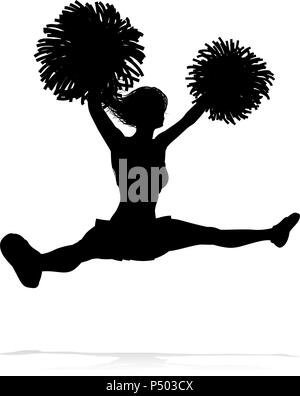 Silhouette Cheerleader Stock Vektor