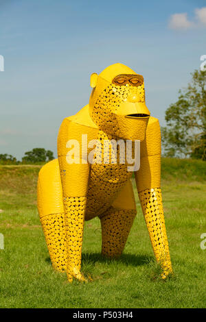 Gorilla Skulptur auf Der britische Eisen Arbeitsplatz touristische Attraktion Stockfoto