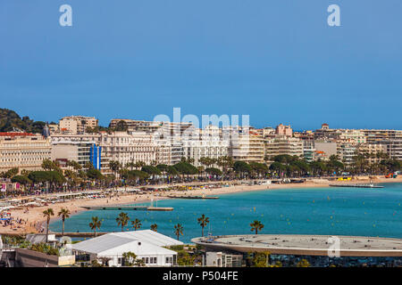 Frankreich, Cannes, Côte d'Azur, Französische Riviera, Blick auf Strand Stockfoto