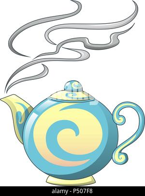 Heißen Tee pot Symbol, Cartoon Stil Stock Vektor
