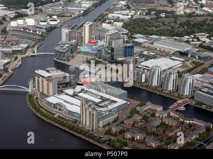 Luftaufnahme von Salford Quays in der Nähe von Manchester, UK Stockfoto