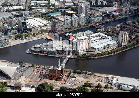 Luftaufnahme von Salford Quays in der Nähe von Manchester, UK Stockfoto