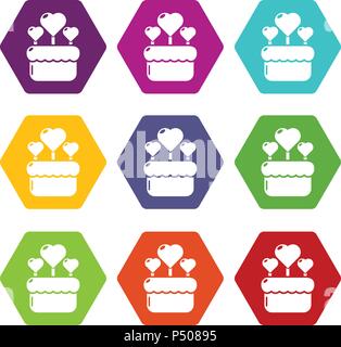 Hochzeitstorte Icons Set9 Vektor Stock Vektor