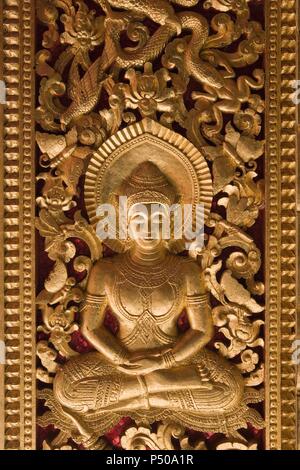 MUSEO NACIONAL. Antiguo Palacio Real, Construído a principios Del Siglo XX. Las mejores de la DECORACION INTERIEUR DE LA SALA PHA BANG. LUANG PRABANG (Patrimonio de la Humanidad). Laos. Stockfoto