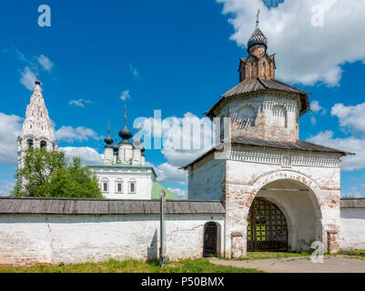 Alexander Kloster in Susdal, am linken Ufer des Flusses Kamenka und der Legende nach, wurde im Jahre 1240 von Alexander Nevsky gegründet. Suzdal, Stockfoto