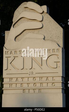 Martin Luther King Jr. National Historic Site. Mehrere Gebäude im Zusammenhang mit dem Leben von Martin Luther King Jr. (1929-1968). Memorial. Atlanta. In den Vereinigten Staaten. Stockfoto