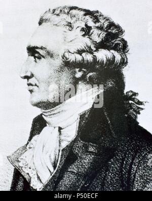 Marie Jean Antoine Nicolas de Caritat, Marquis de Condorcet (1743-1794). Französischer Philosoph. Kupferstich, 18. Jahrhundert. Stockfoto