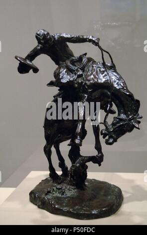 ARTE SIGLO XX. ESTADOS UNIDOS. CHARLES MARION RUSSELL (1864-1926). Artista estadounidense. "Ein BRONC TWISTER' (Weber) (1911). Bronce. Museo de Arte de Denver. Estado de Colorado. Stockfoto