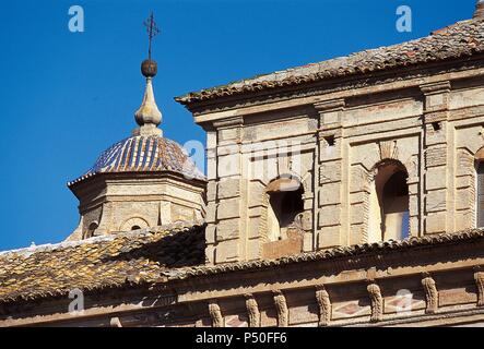 Spanien. Region Murcia. Katholische Universität von Saint Anthony, befindet sich in das Hieronymus-Kloster (18. Jahrhundert). Detail der Fassade. Stockfoto