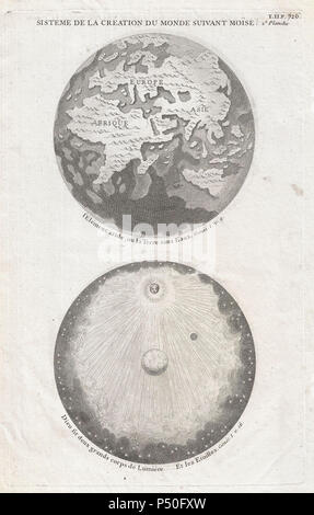 1728 Calmet Karte der Alten Welt, die Schöpfung des Universums - Geographicus - AncientWorld - calmet-1728. Stockfoto