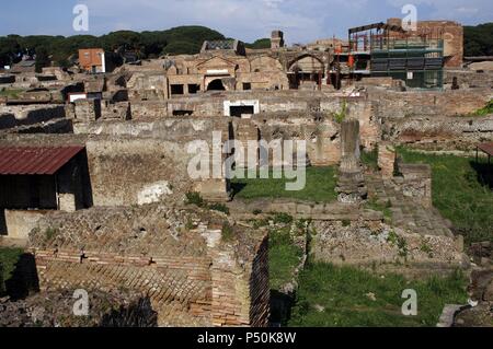 Ostia Antica. Römische Stadt. Die Ruinen. Italien. Stockfoto