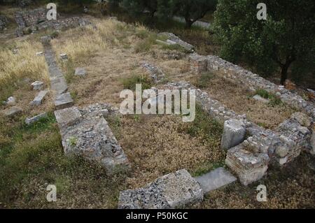 Griechenland. Sparta. Der byzantinischen Kirche von Christus dem Erlöser. 10. - 11. Jahrhundert. In der Nähe der Akropolis. Region Laconia. Süd-östlichen Peloponnes. Stockfoto