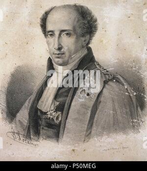 Mathieu Orfila (1787-1853). Spanisch Toxikologe und Chemiker. Gravur. Königliche Akademie der Medizin. Madrid. Spanien. Stockfoto