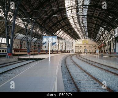 Spanien. Katalonien. Barcelona. Frankreich Station (stacion de Francia). Plattformen. Stockfoto