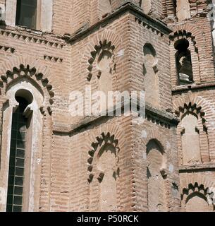 Spanien. Penafiel. Kloster des Heiligen Paulus. 14. Jahrhundert. Gothic - Mudéjar. Apsis. Detail. Stockfoto